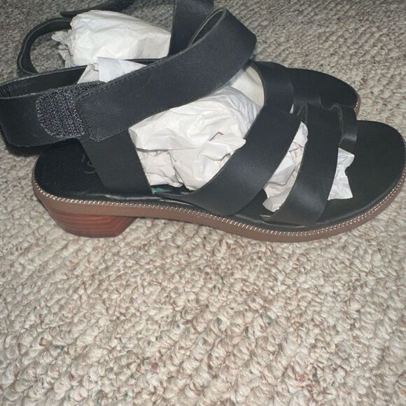 Womens Franco Sarto Black Leather Strappy Sandals size 9 EUC - Picture 3 of 5